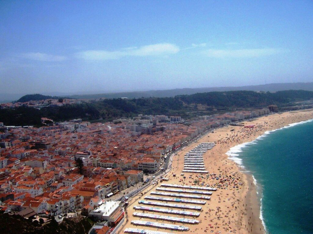 Portugalia -Panorama miasta Nazare