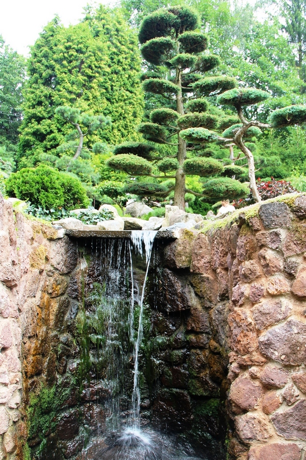 Wodospad na terenie ogrodu