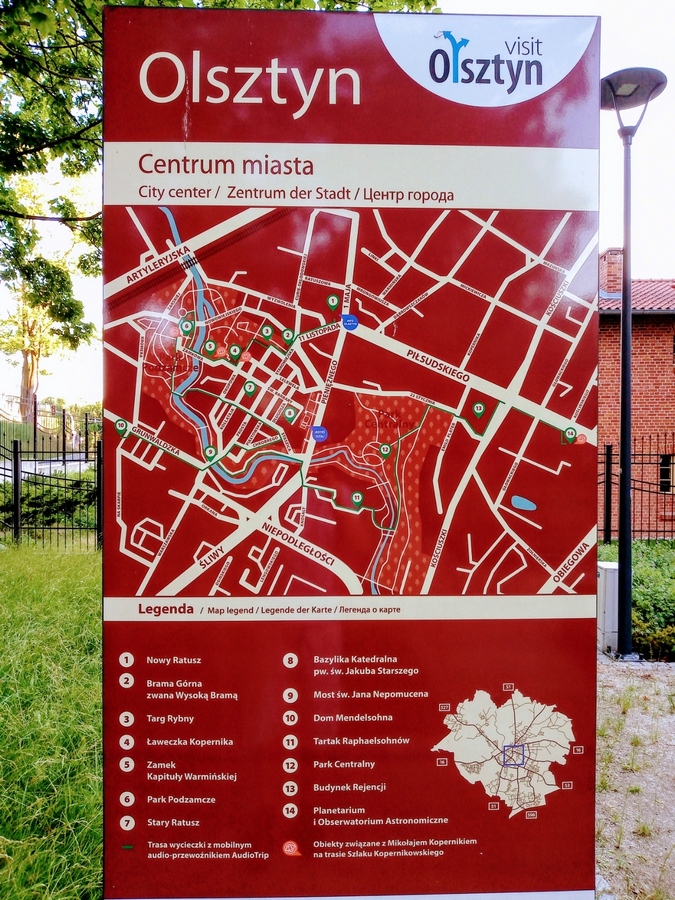 Tablica informacyjna o centrum miasta