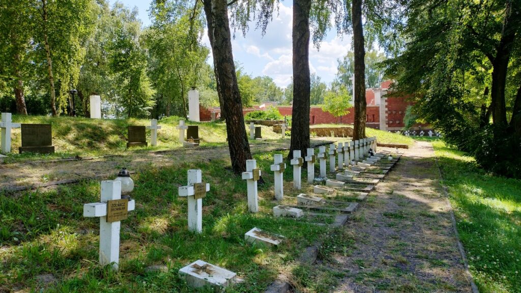 Groby na cmentarzu w okolicach zamojskiej Rotundy