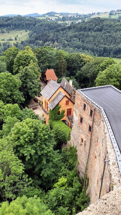 Zamek Grodno - Widok z wieży na Zamku Górnym